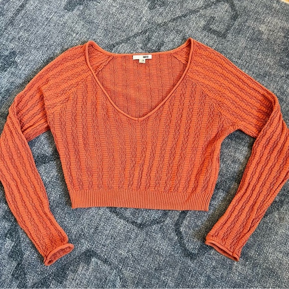 Amuse Society V-Neck Crop Top Sweater - Picture 2 of 9